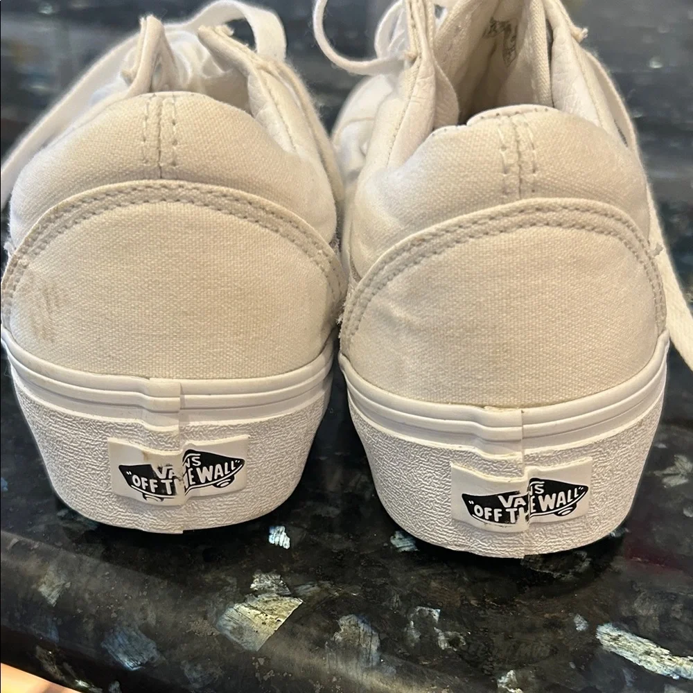 Vans Women's White Platform Sneakers - Picture 3 of 6